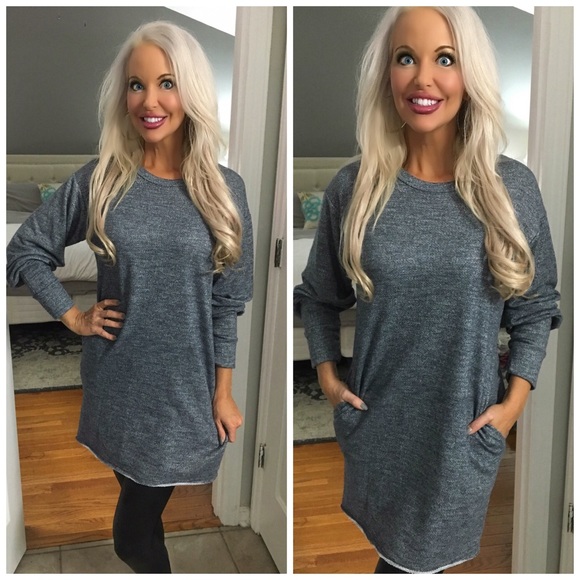 ❤️LAST 1! Puffy Sleeve Denim Blue Tunic! - Picture 2 of 2